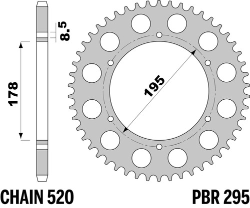 Pbr rear sprocket silver - pbr, in