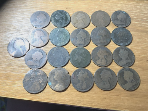 Victorian half pennies - victorian,