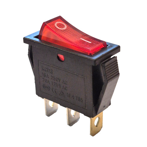 Off rocker switch red - off, with
