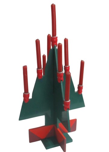 Slatted large green wooden - large,