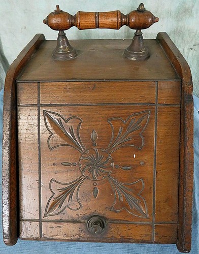 Antique carved wooden coal - wooden,