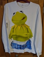 Kermit Klein White Long Sleeve Jumper by H&M SIze Large