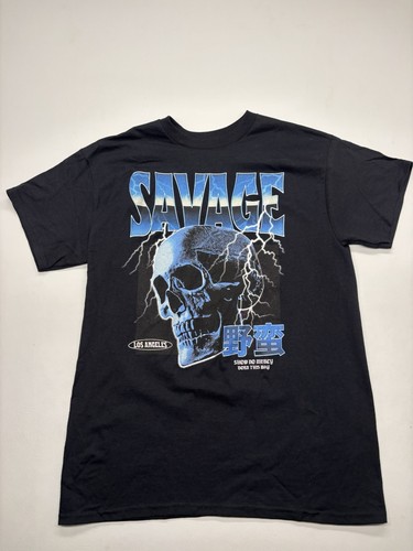 Salvage black tee with blue - salvage,