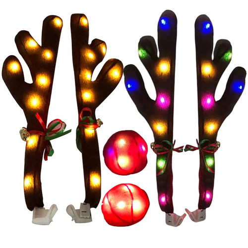 Car reindeer antlers red - reindeer,