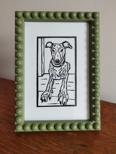 Dog sighthound lurcher - sighthound, lino