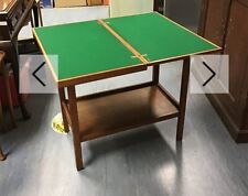 Vintage Chevin  Two Tier Card Wooden Folding Games Trolley With Green Baize Top