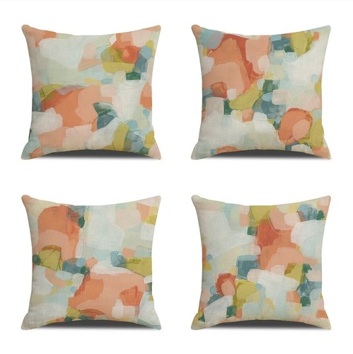 Orange abstract pillow case - orange,