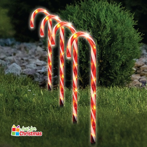 5pcs candy cane lights - cane, large