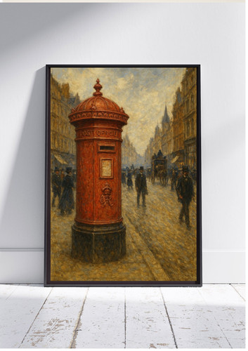 Victorian post box art print - post,