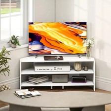 White Corner TV Unit Cabinet