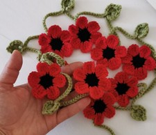 Hand crochet poppy flower