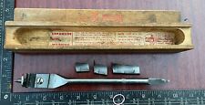 Vintage RIDGWAY Sheffield Drill Expansive Bit in Wooden Box