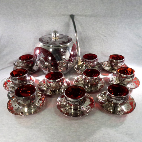 Vtg sterling silver overlay - silver,