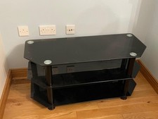 Black Glass Corner TV Stand