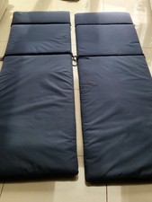 Sun Lounger Padded Covers Navy Blue Excellent Condition X2