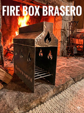 Brasero Ember Maker for Asado & BBQ | Steel Fire Basket | Wood Fire Box for Outd