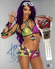 Sasha Banks Signed 11x14 Photo Auto Boss Belt Glasses Mercedes Varnado Beckett