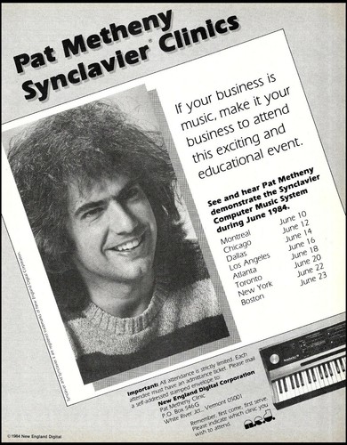 Pat metheny synclavier clinic - synclavier,