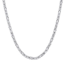 Sterling Silver 925 Byzantine Ladies Chain - Italian Women's Necklace 16 - 24"
