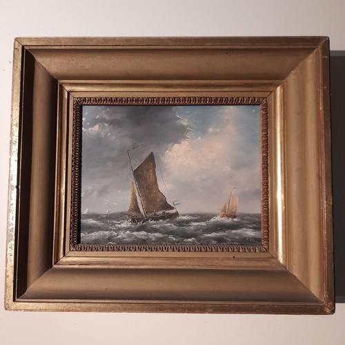Vintage seascape oil board - vintage,