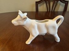 Novelty White Ceramic Cow 1/4