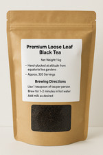 Premium Loose Leaf Black Tea – 1kg Bulk Pack, 320 Servings - Equatorial Harvest