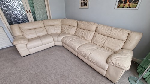 Large cream leather - large, corner