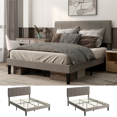 Velvet bed frame with level - bed,