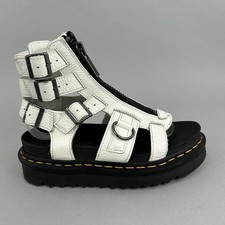 Dr Martens Olson White Leather Chunky Platform Roman Gladiator Sandals EU37 UK4