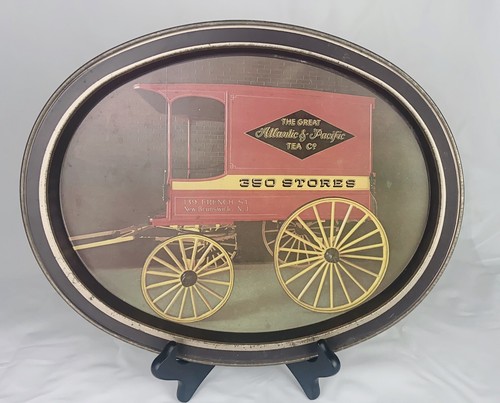 Vintage serving tray tin - tin, metal