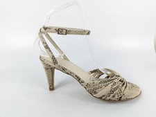 Roberto Vianni Snakeprint Faux Leather High Heel Ankle Strap Shoes Uk 4 Eu 37