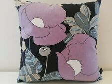 Sanderson Retro Poppy Oldie Cushion Cover & Black Velvet Vintage 50's 60's Mid C