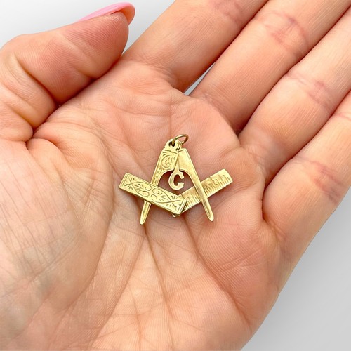 Masonic pendant 9ct yellow - masonic,