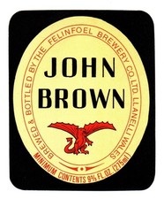 Wales - Vintage Beer Label - Felinfoel Brewery, Llanelli - John Brown