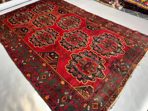 6x9 vintage afghan bukhara - vintage,