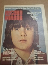RICKY WILDE : RECORD MIRROR Magazine 31 MARCH 1972 Bowie Bolan Glitter Sweet NME