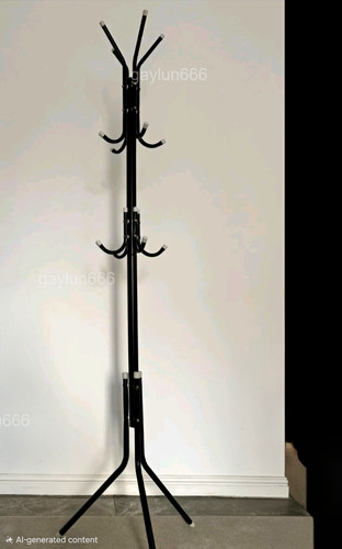 Freestanding black metal coat - metal,