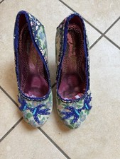 Ladies Irregular Choice Mutiny Blue Floral Swallow Shoes Size 7/40 box 677