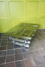 A 1970s Mid Century Chrome And Glass Table By Tim Bates For Pieff