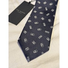Ted Baker Navy Silk Patterned