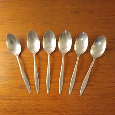 ONEIDA DESSERT SPOONS X 6 VINTAGE MIDCENTURY STAINLESS STEEL 18.5cms long