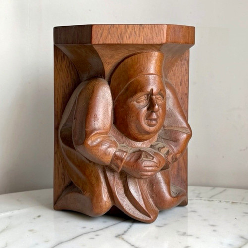 Carved brown wooden wall - carved,