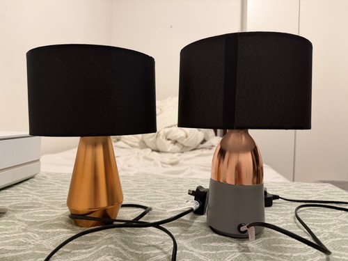 Two table lamp chrome base - two,