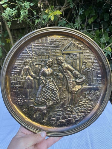 Vintage embossed brass wall - vintage,
