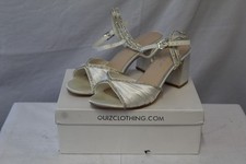 Quiz Bridal Satin White Diamante Heels Uk 7