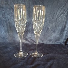 PAIR OF 9 " GALWAY IRISH CRYSTAL CHAMPAGNE FLUTES. EXCELLENT CONDITION 