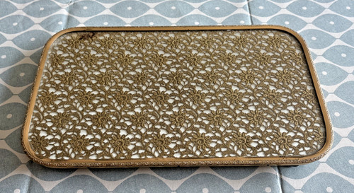 Vintage gold brass - gold, glass