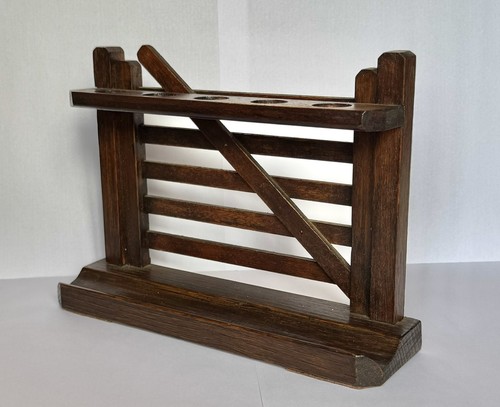 Vintage solid oak pipe rack - vintage,