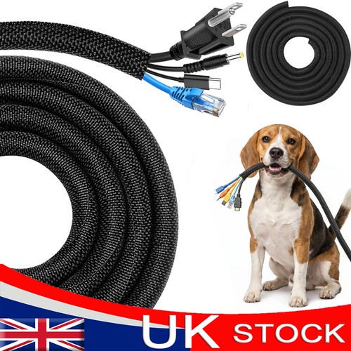 Black expandable braided cable - black,
