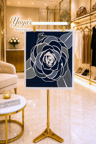 Maxx navy blue floral - tk, satin